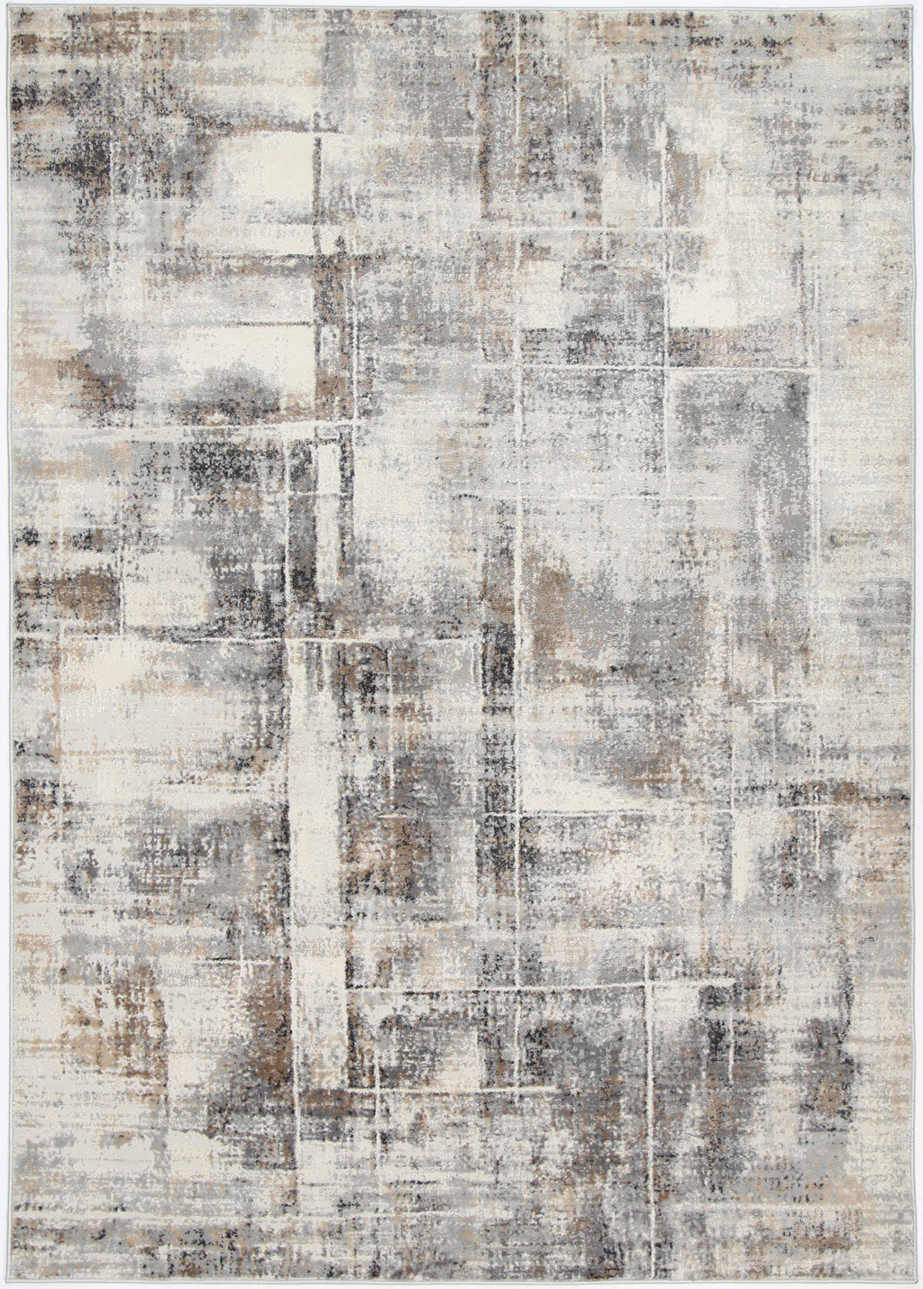 Expressions EX07 beige and grey modern rug – view 2