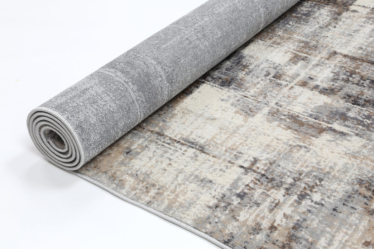 Expressions EX07 beige and grey modern rug – view 3
