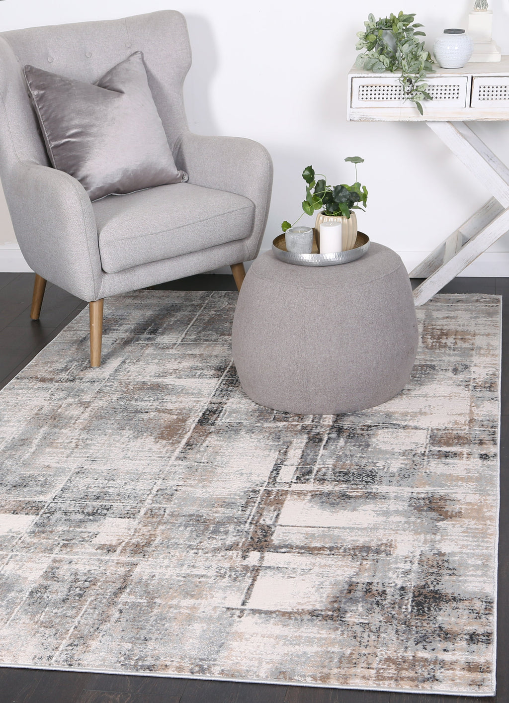 Expressions EX07 beige and grey modern rug – view 6