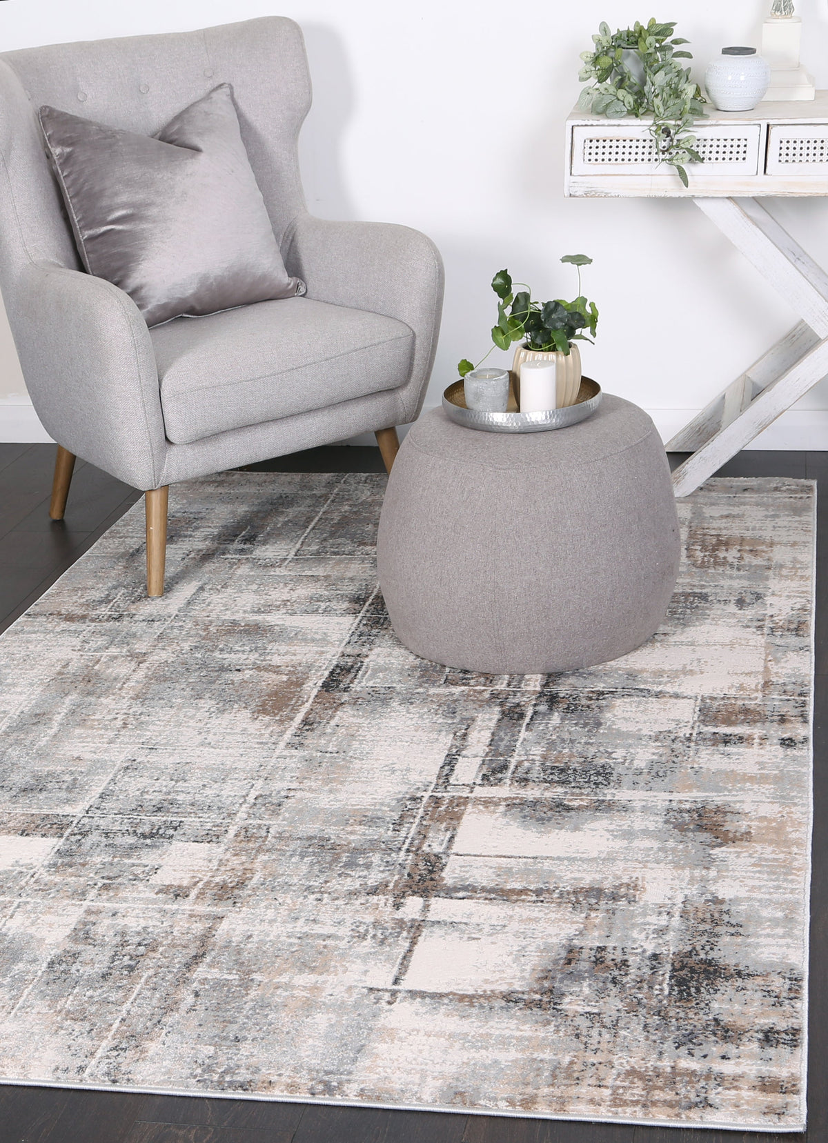 Expressions EX07 beige and grey modern rug – view 6
