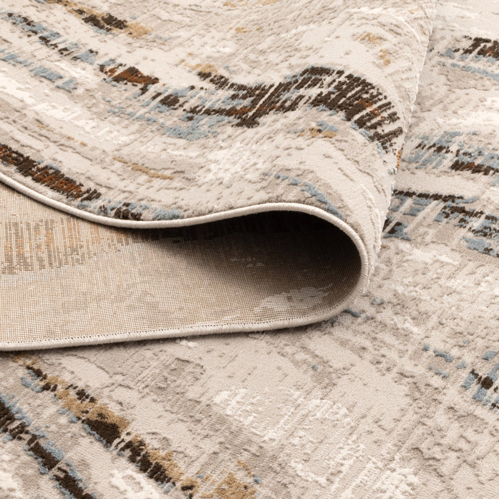 Expressions EX14 White Grey Abstract Rug – view 4