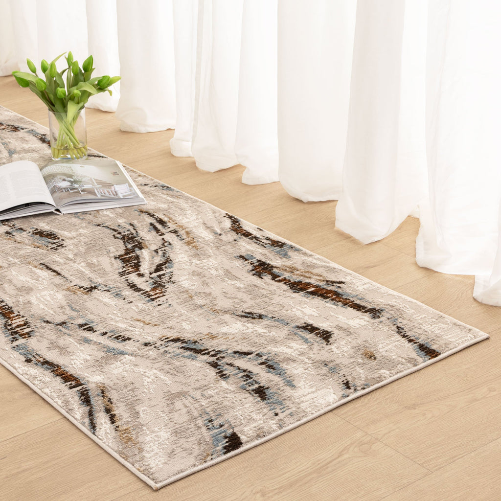 Expressions EX14 White Grey Abstract Rug – view 7