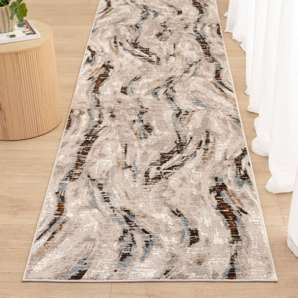 Expressions EX14 White Grey Abstract Rug – view 8