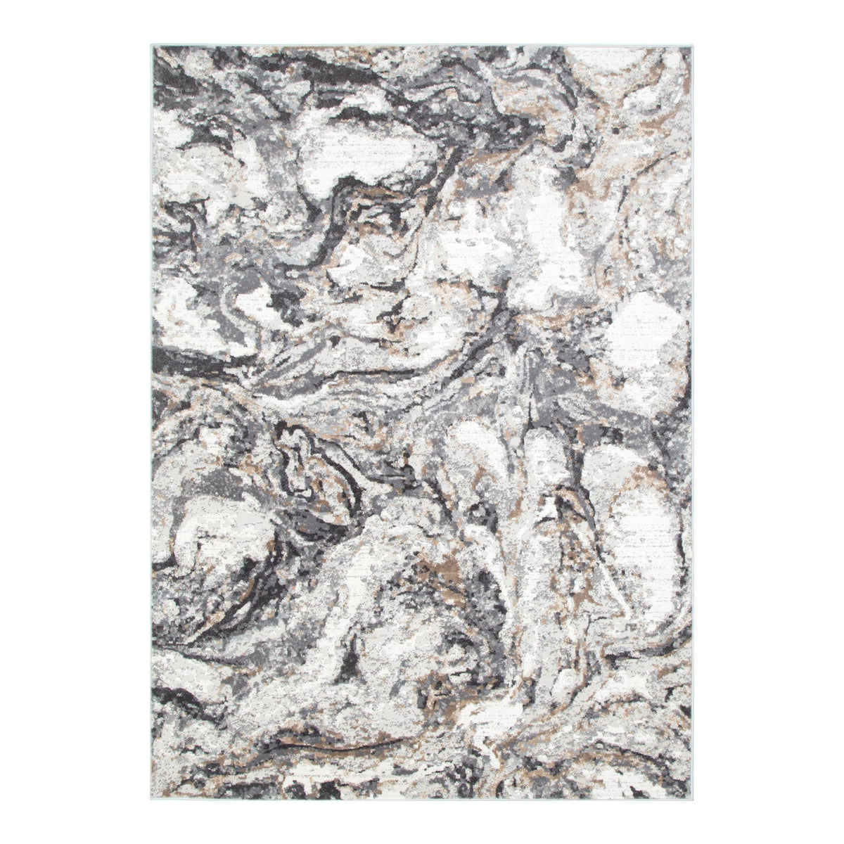 Expressions EX16 White Dark Grey Abstract Rug – view 2