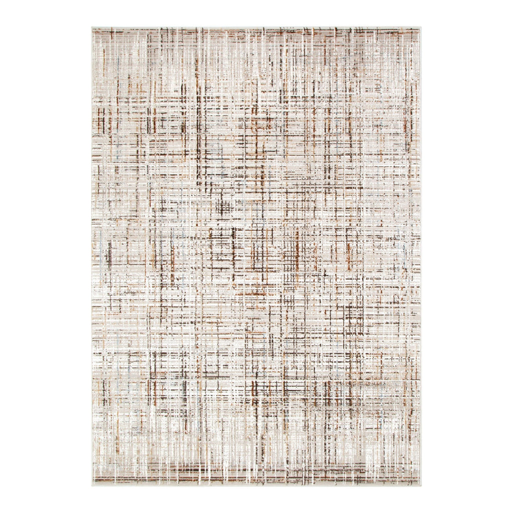 Expressions EX17 White Brown Linear Rug – view 2