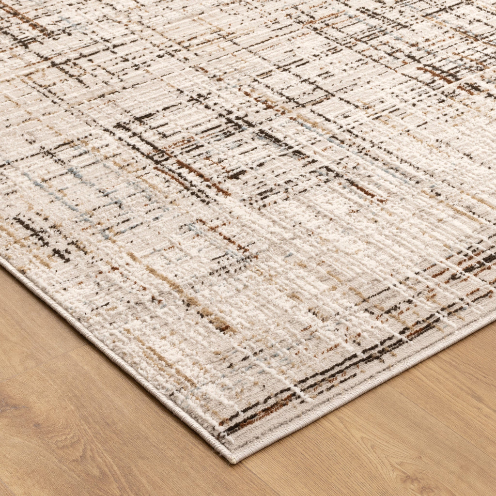 Expressions EX17 White Brown Linear Rug – view 3