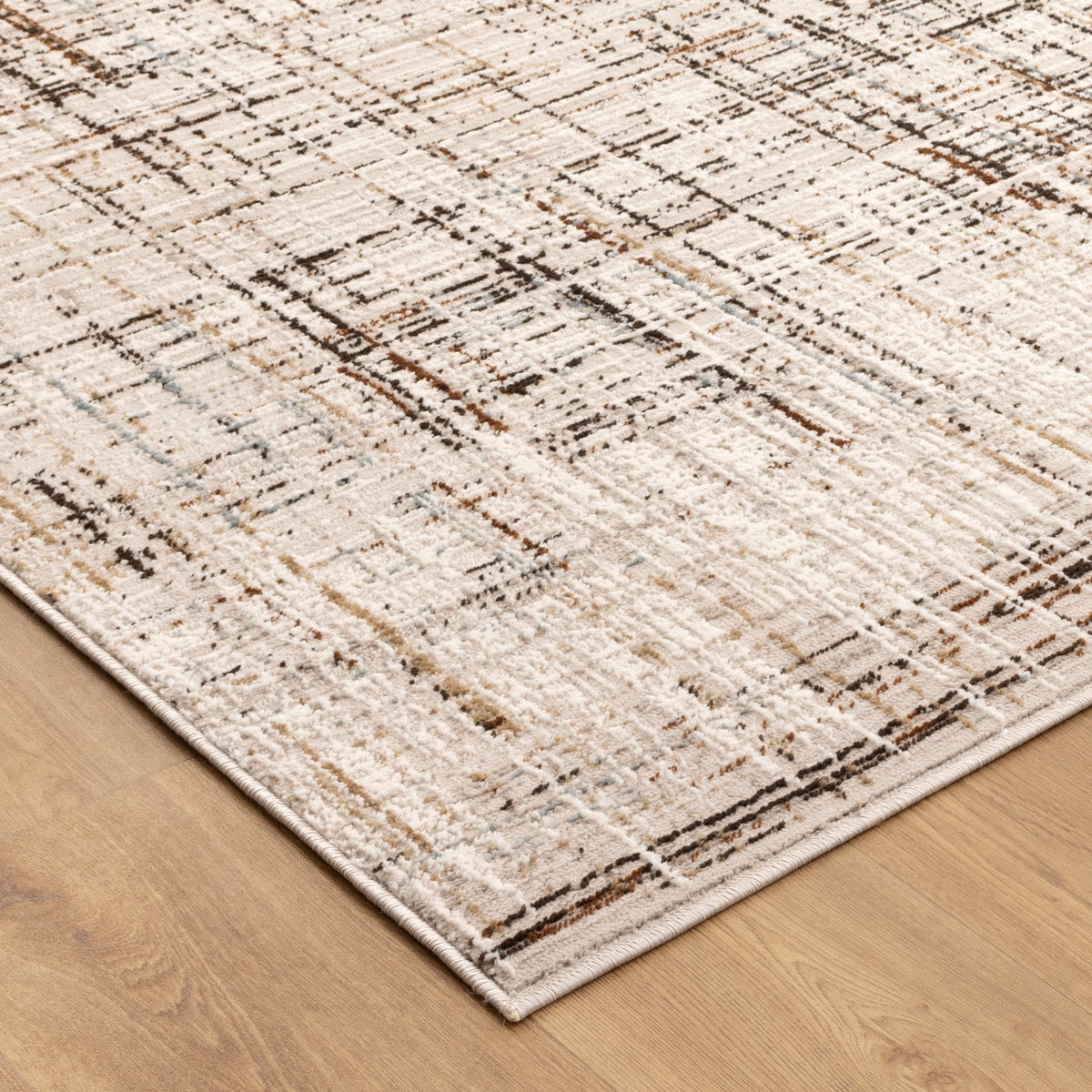 Expressions EX17 White Brown Linear Rug – view 3
