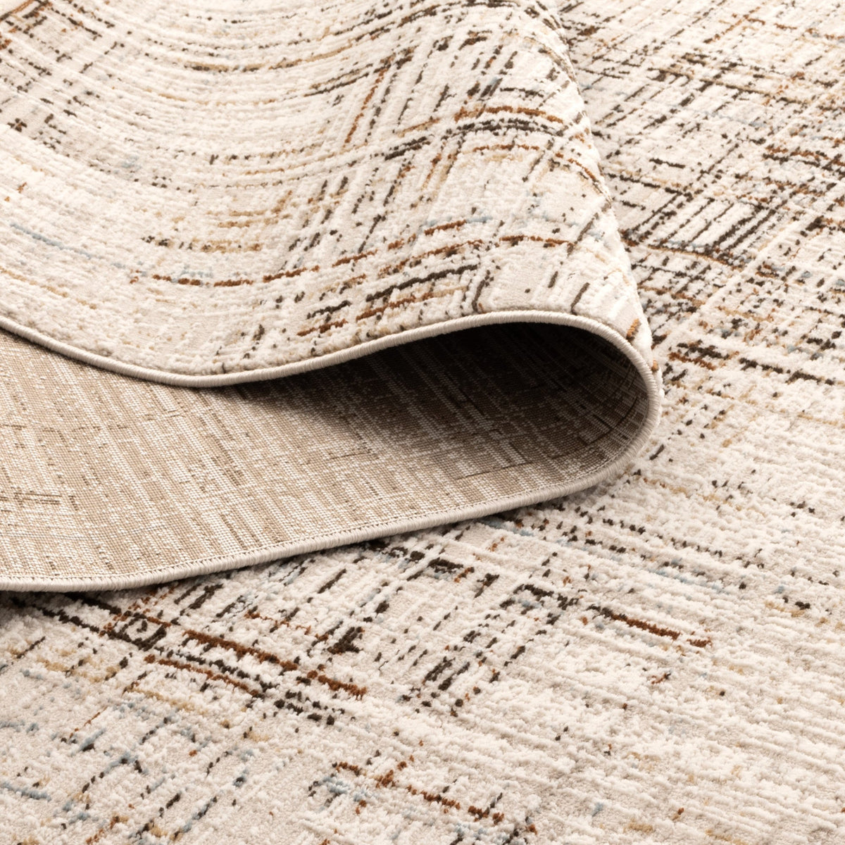 Expressions EX17 White Brown Linear Rug – view 4