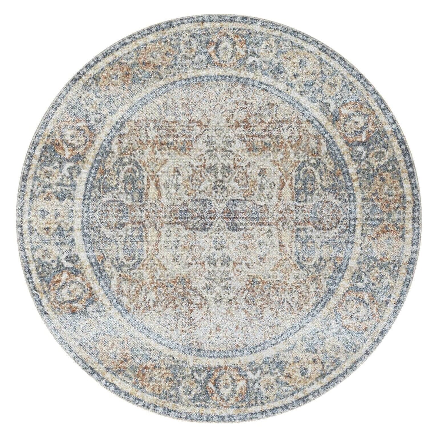 Easy Machine Washable 364 Coral Round-This easy-care and washable collection is made from polyester fibres power loomed into a durable polypropylene base. The transitional designs used in this range are a modern take on timeless traditional rug patterns,