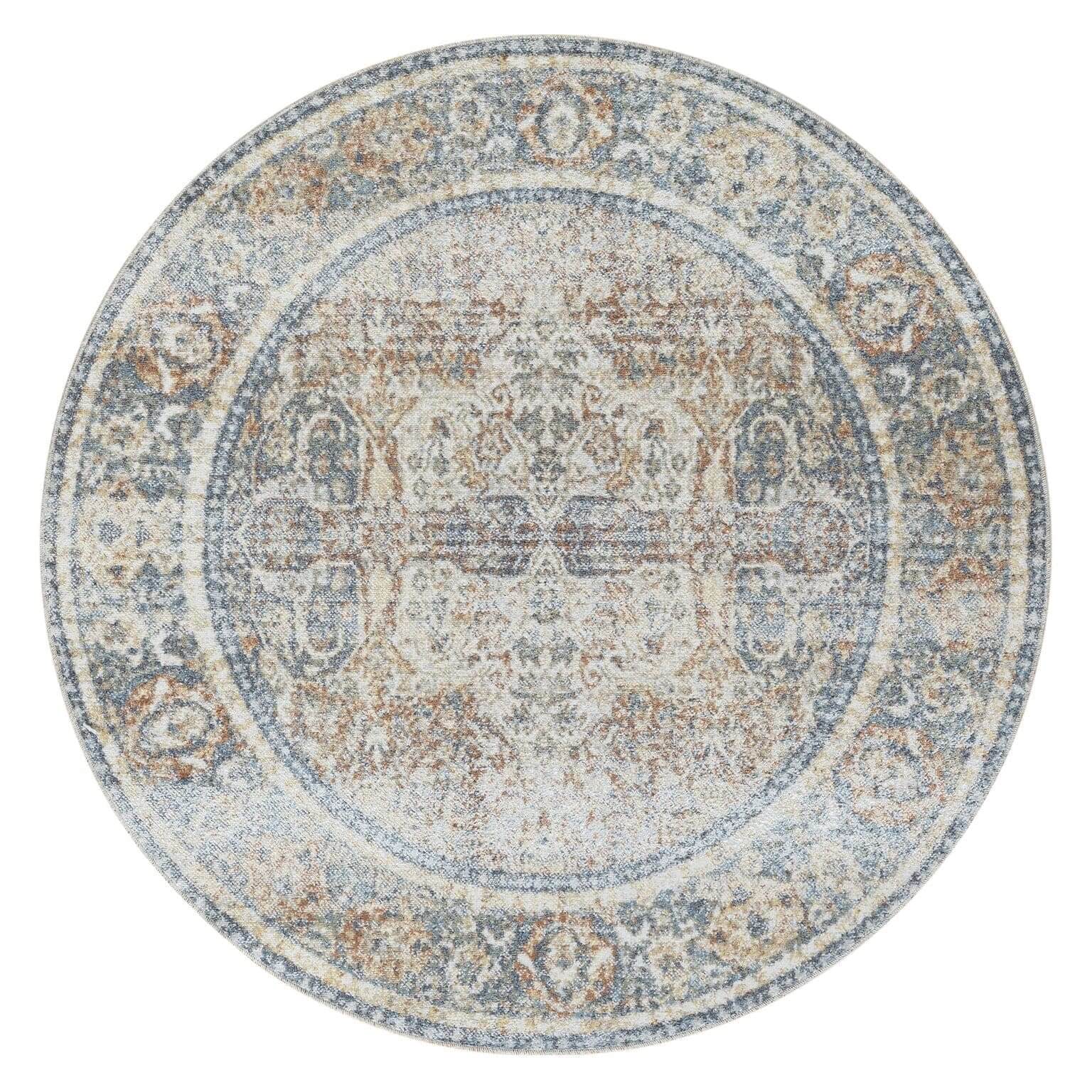 Easy Machine Washable 364 Coral Round-This easy-care and washable collection is made from polyester fibres power loomed into a durable polypropylene base. The transitional designs used in this range are a modern take on timeless traditional rug patterns,