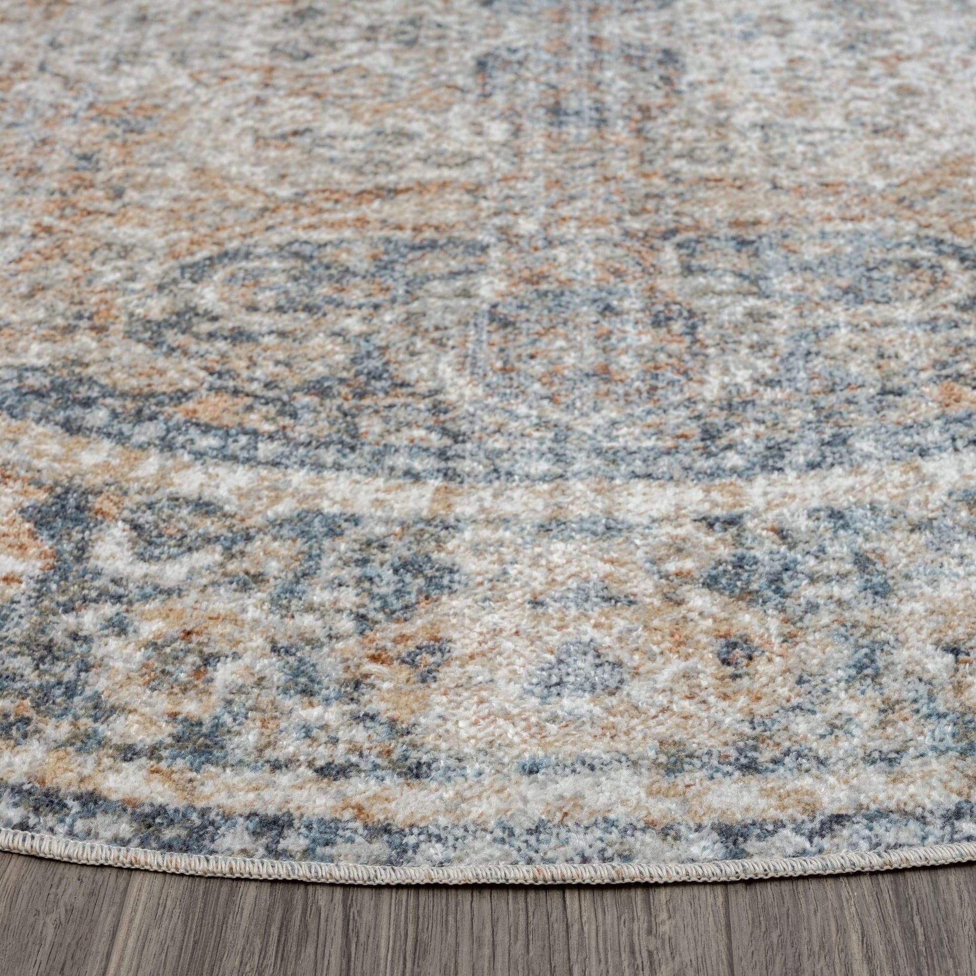 Easy Machine Washable 364 Coral Round-This easy-care and washable collection is made from polyester fibres power loomed into a durable polypropylene base. The transitional designs used in this range are a modern take on timeless traditional rug patterns,