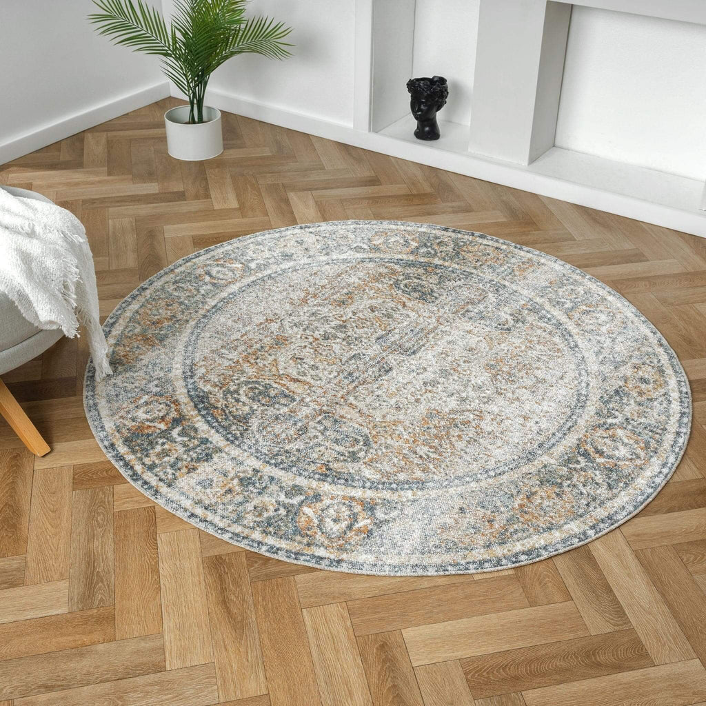 Machine Washable Area Rug Round Easy Machine Washable 364 Coral Round – Bazaar G Rugs N Gifts