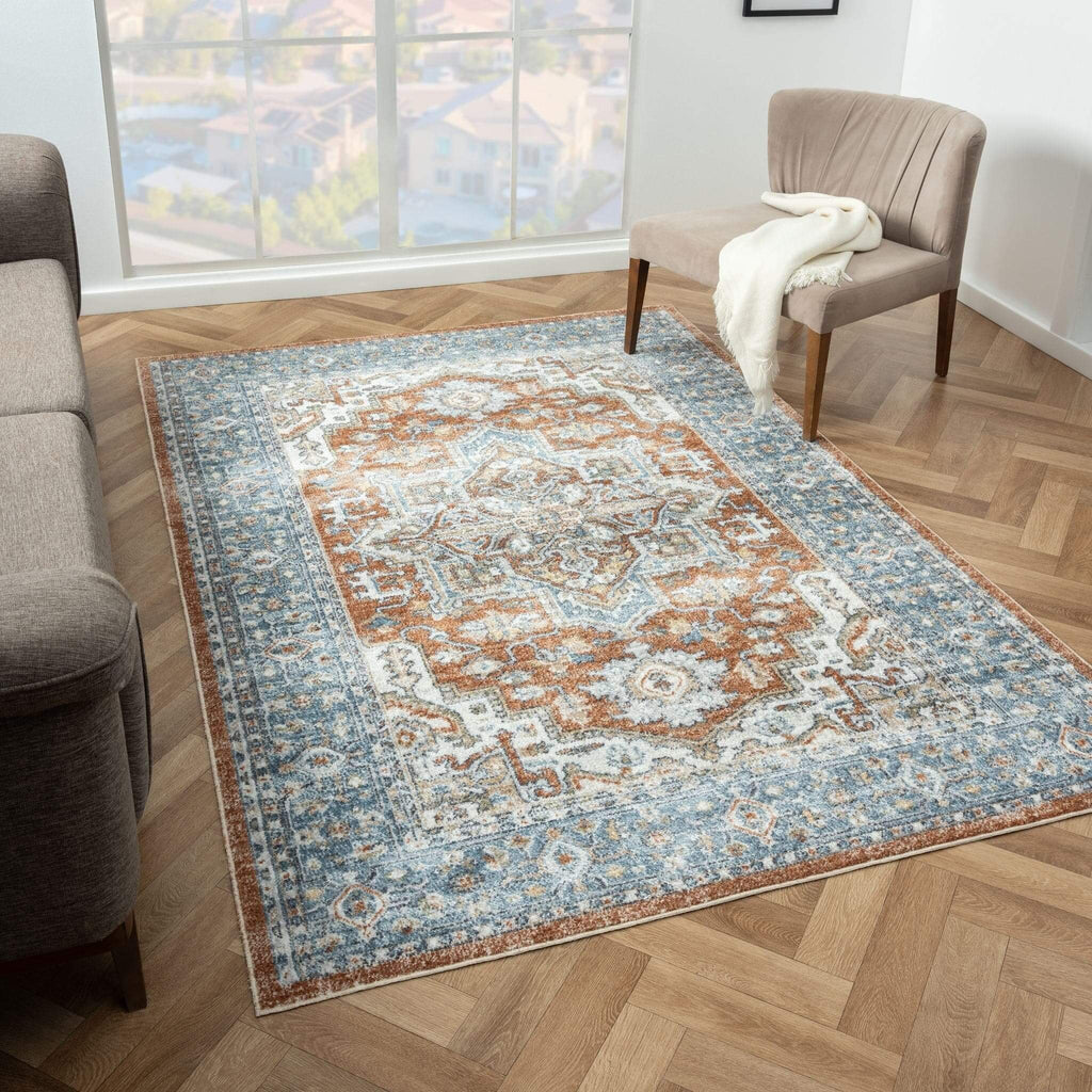 Easy Washable Rugs 366 Indigo