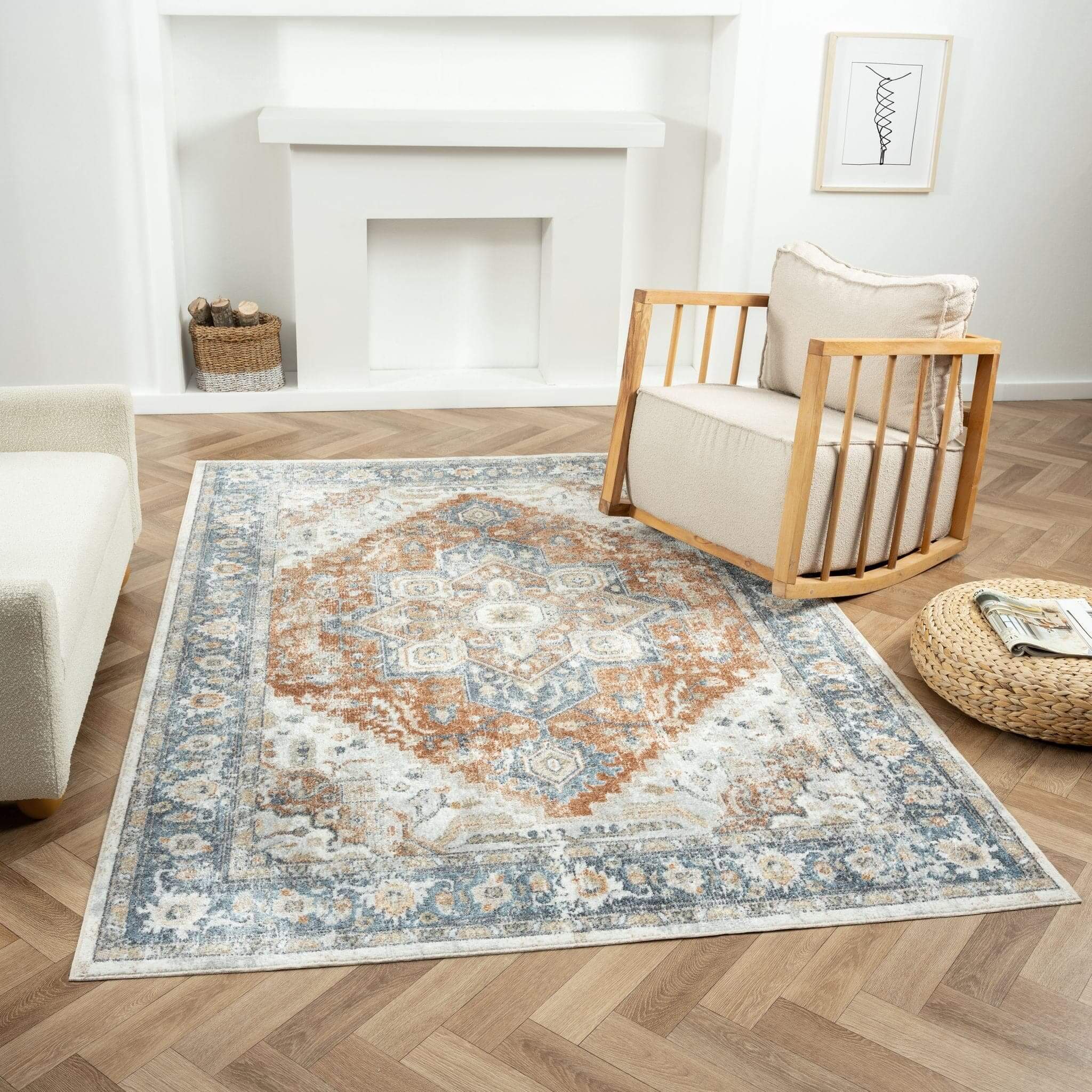 Easy Washable Rugs 370 Aqua