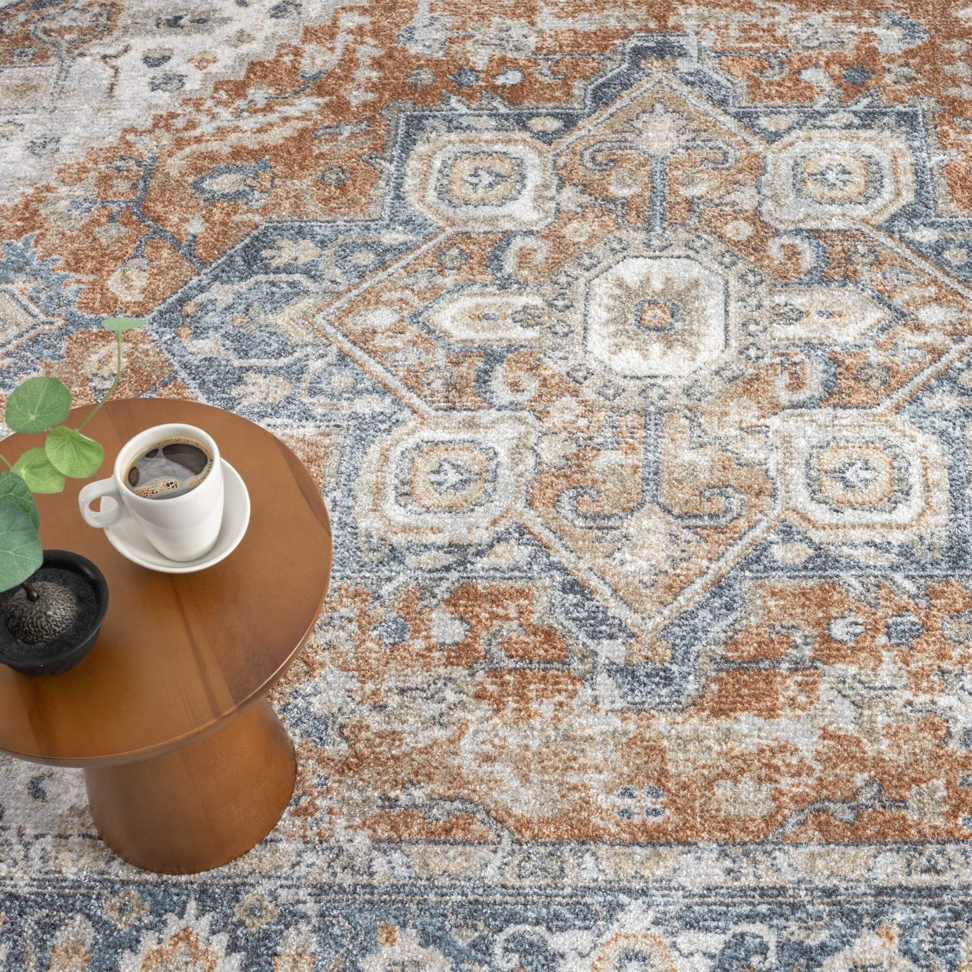 Easy Washable Rugs 370 Aqua
