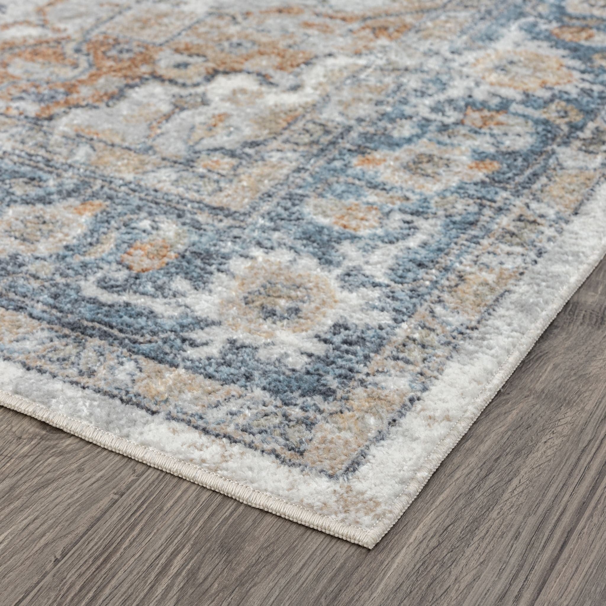 Easy Washable Rugs 370 Aqua