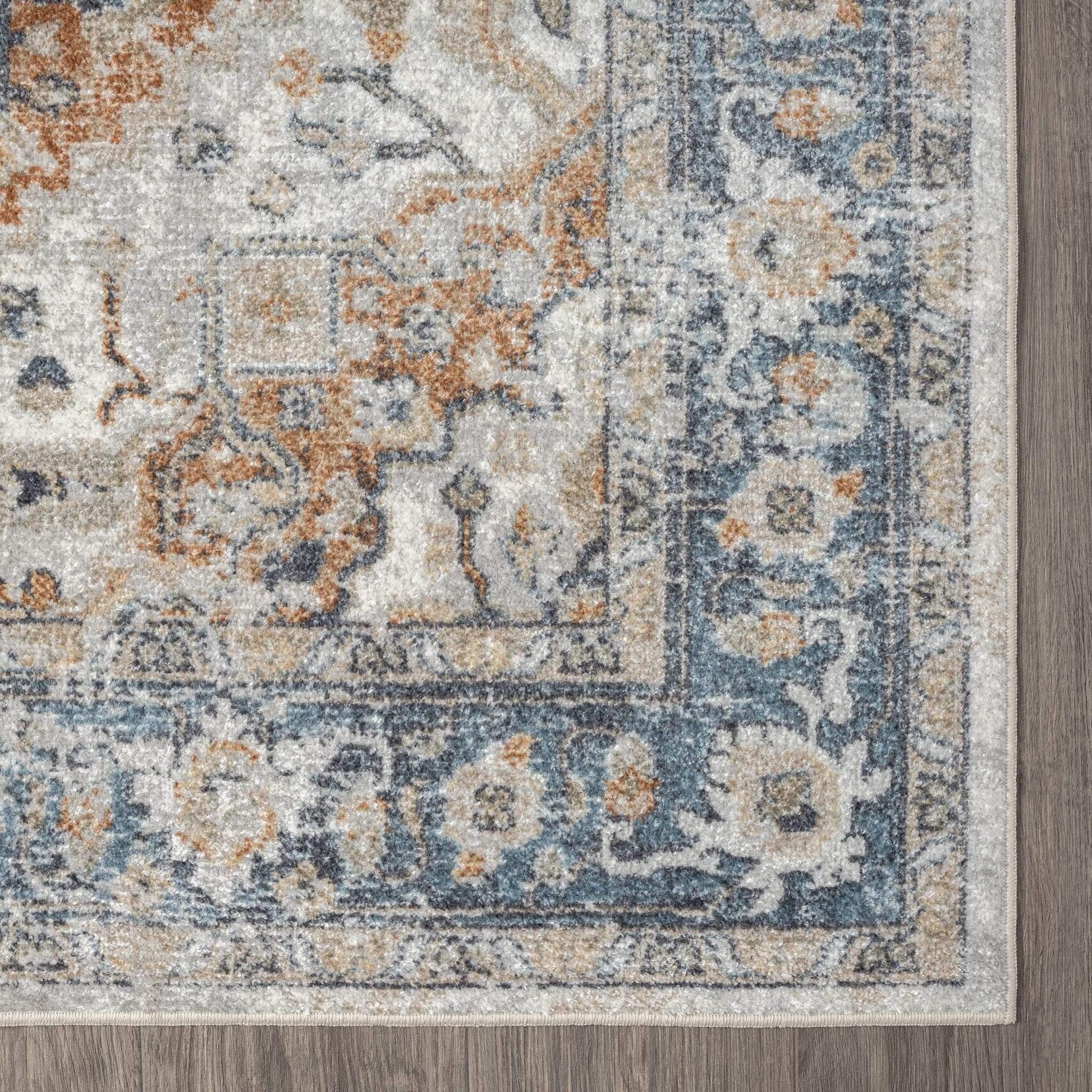 Easy Washable Rugs 370 Aqua