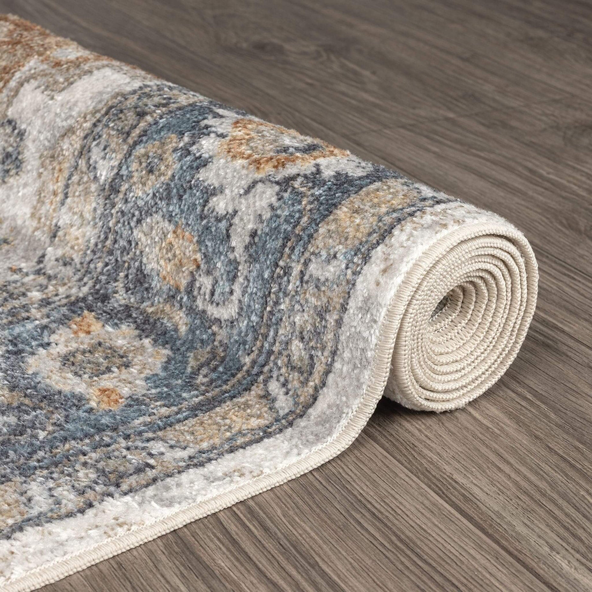 Easy Washable Rugs 370 Aqua
