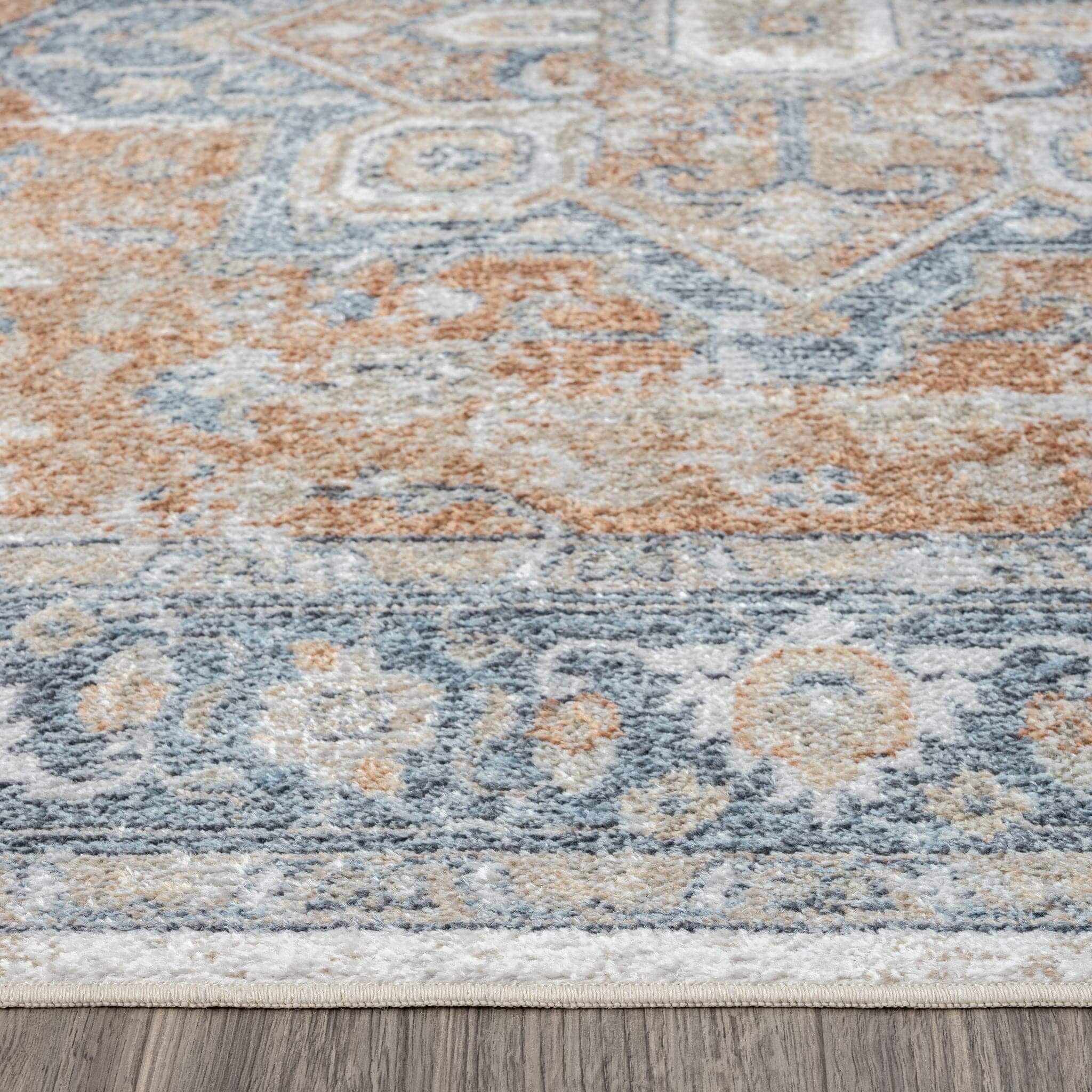 Easy Washable Rugs 370 Aqua
