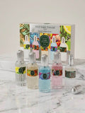 Eyüp Sabri Tuncer Eau de Cologne Gift Set featuring five 16ml bottles in a stylish packaging on a marble surface.