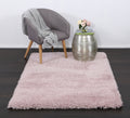 Flokati Super Soft Ultra Thick Shag Rug Light Pink styled with furniture