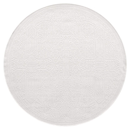 Fable 471 Ivory Round-This serene collection, with its muted tones and patterns, brings harmony and luxury to your floors while being restful for the eyes. The highly decorative and beautifully textured pile is made from polyester and polypropylene, power