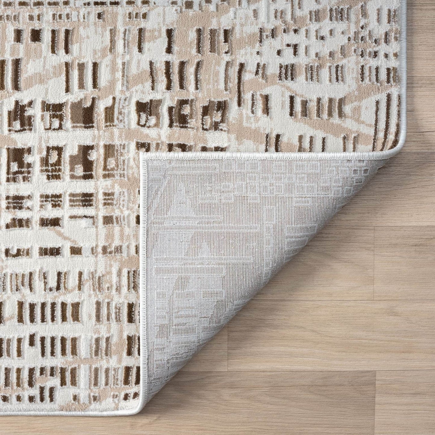 Fable 473 Taupe Runner-This serene collection, with its muted tones and patterns, brings harmony and luxury to your floors while being restful for the eyes. The highly decorative and beautifully textured pile is made from polyester and polypropylene, powe