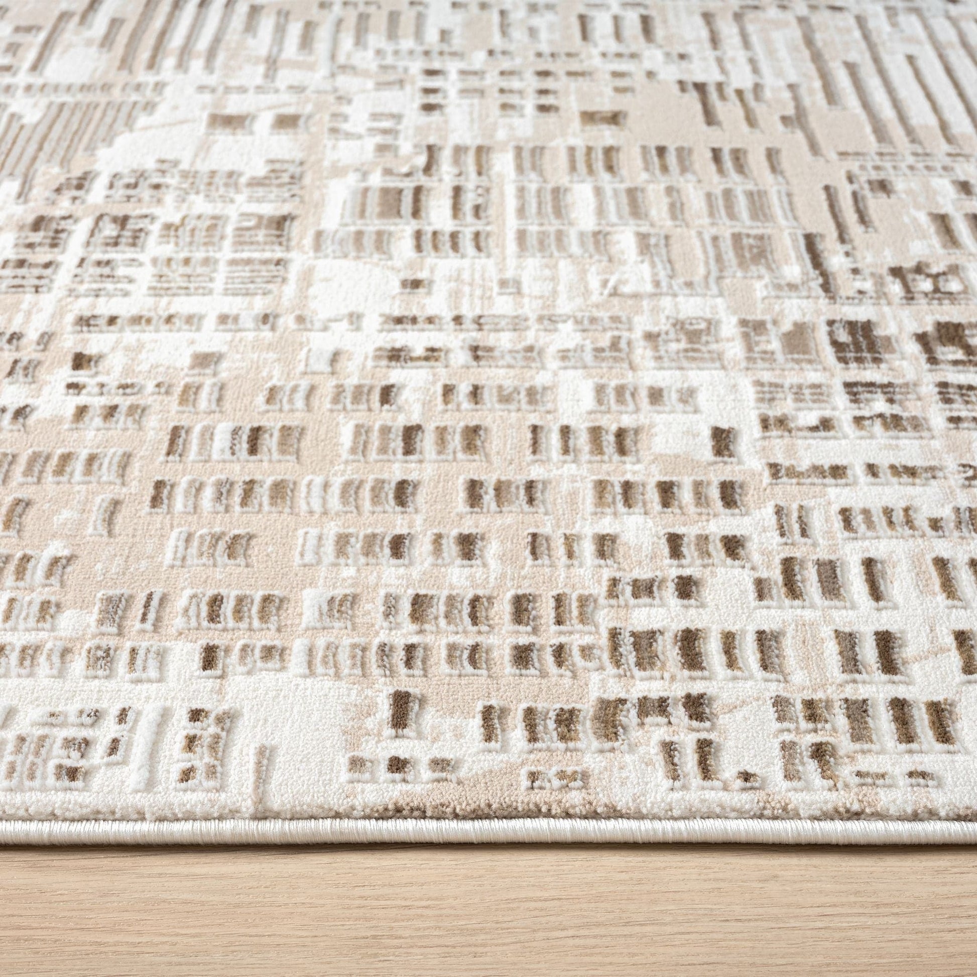Fable 473 Taupe Runner-This serene collection, with its muted tones and patterns, brings harmony and luxury to your floors while being restful for the eyes. The highly decorative and beautifully textured pile is made from polyester and polypropylene, powe