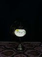 Floral Frost Turkish Mosaic Lamp - Crescent Moon Design-Shop the Floral Frost Turkish Mosaic Lamp! Features white crackled mosaic with pink, yellow, and green floral accents and a crescent moon stand. Includes LED bulb.-Bazaar G Rugs N Gifts
