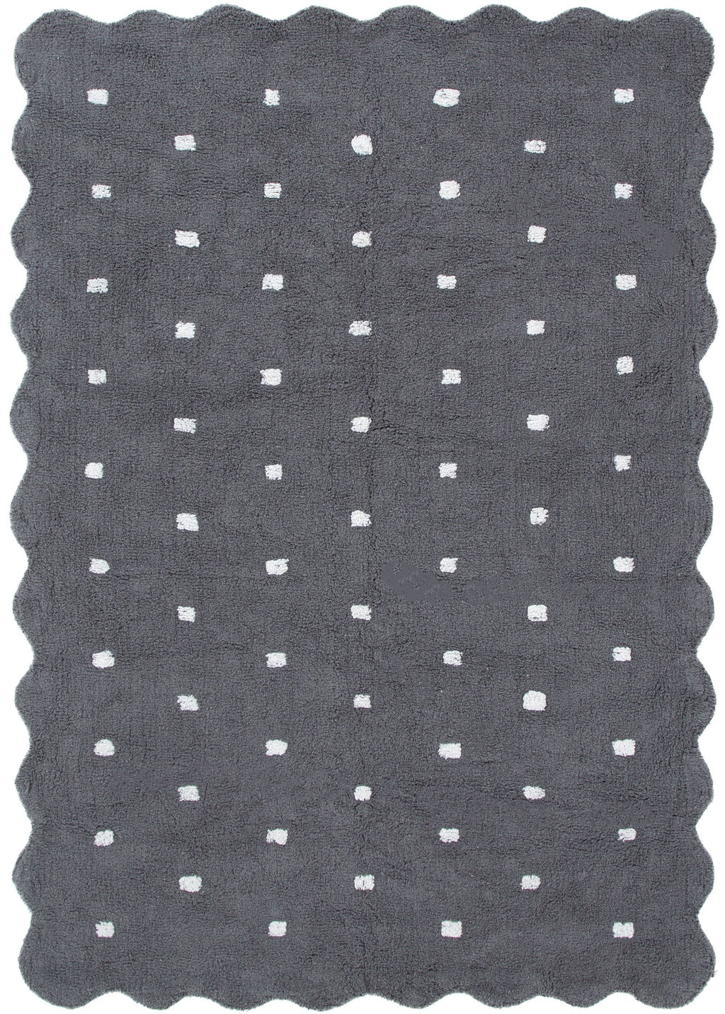 Mellow Rectangle Scalloped Kids Rug Grey – view 2