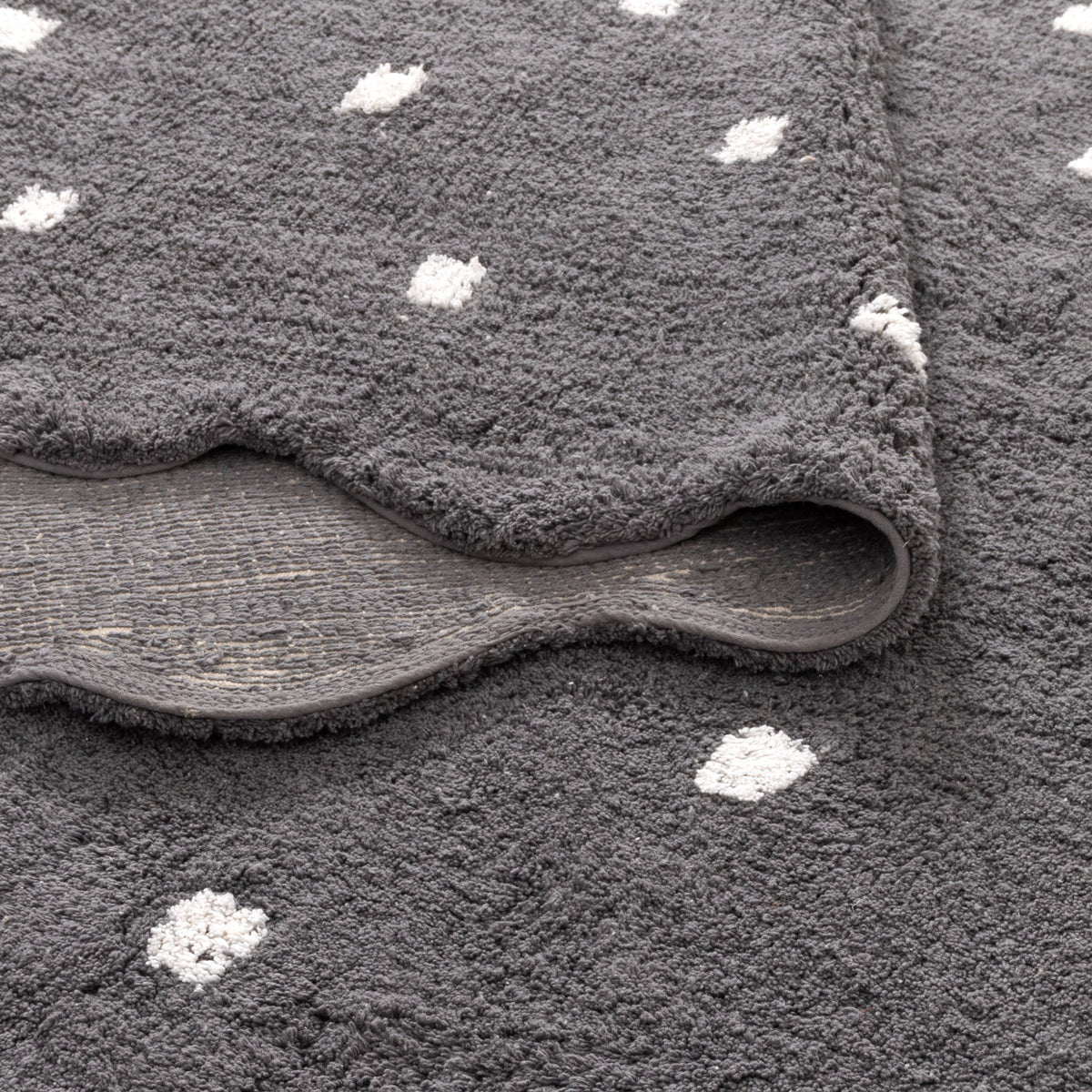 Mellow Rectangle Scalloped Kids Rug Grey – view 4