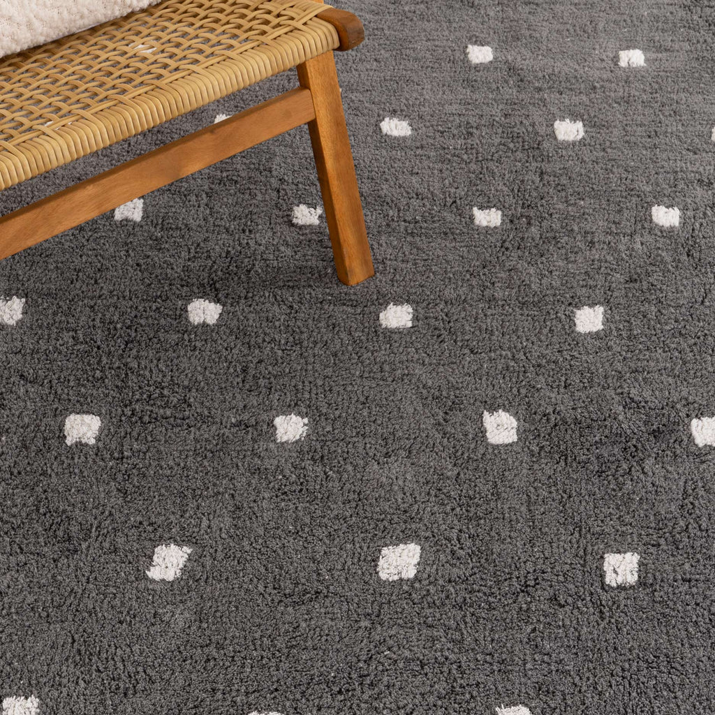 Mellow Rectangle Scalloped Kids Rug Grey – view 5