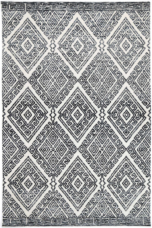 Amritsar Glenfalls Anthracite Tribal Rug – view 2