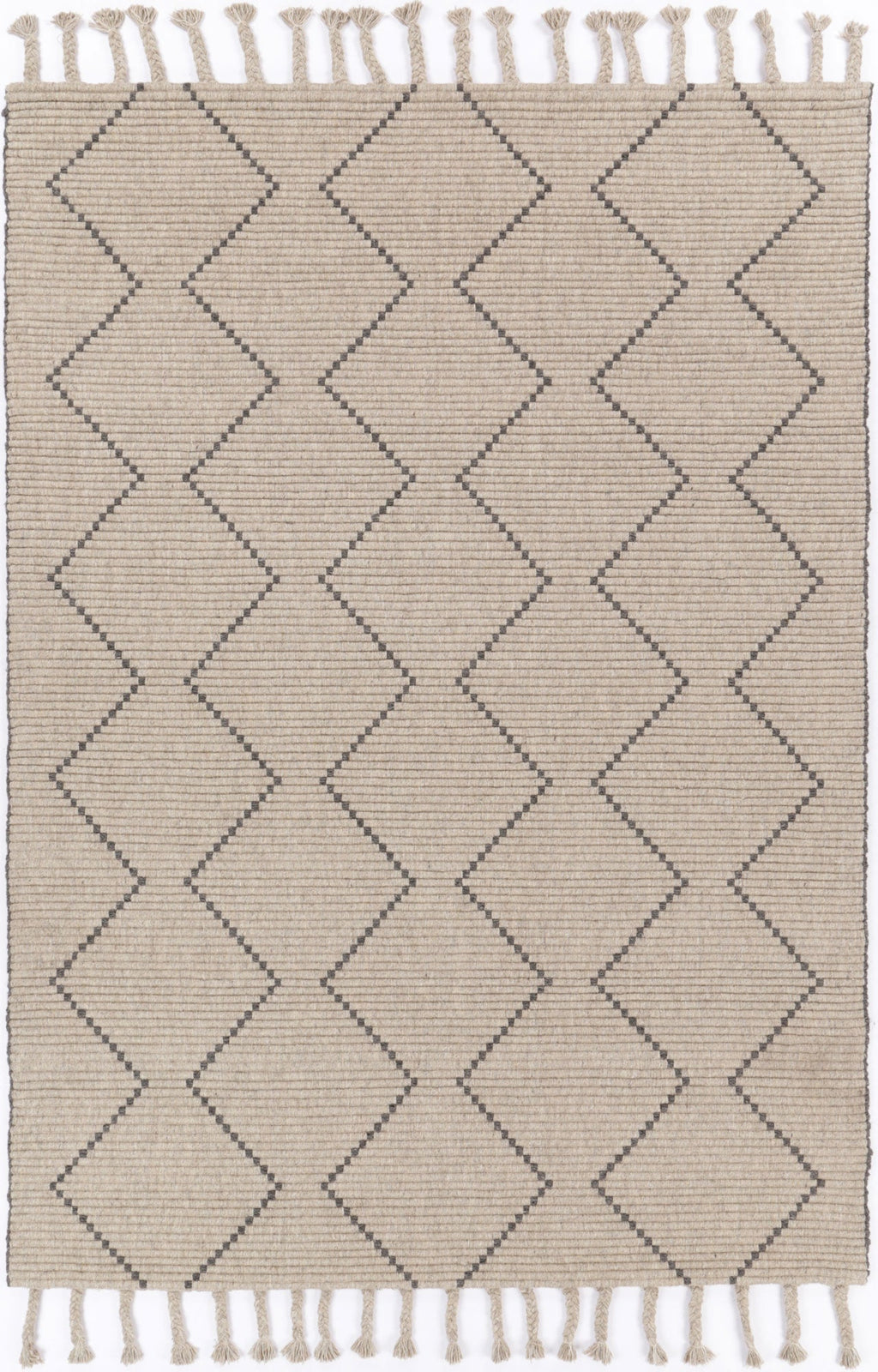Goa Zig-Zag Wool Blend Ash Rug - D2ASH – view 2