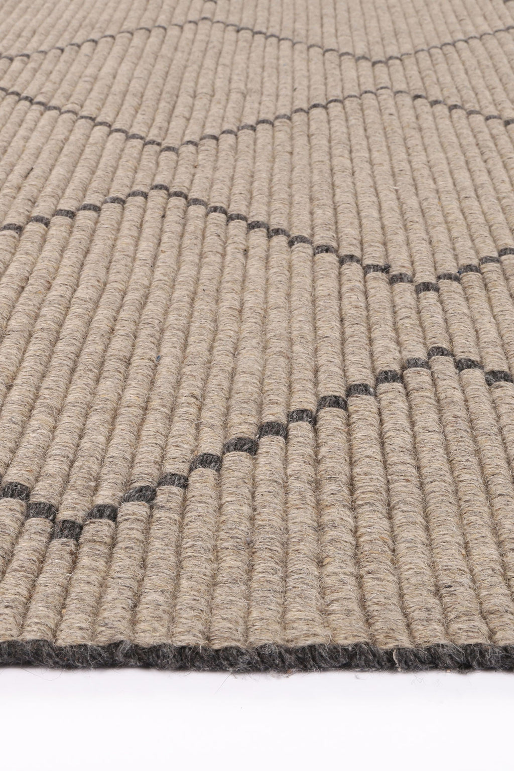 Goa Zig-Zag Wool Blend Ash Rug - D2ASH – view 3