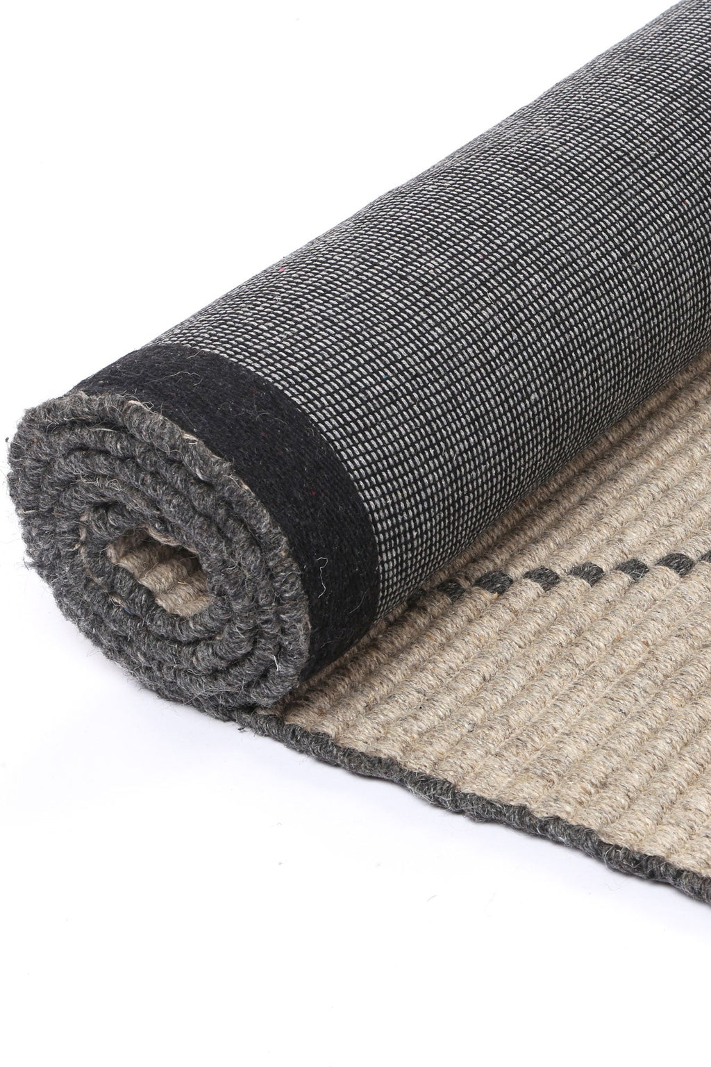 Goa Zig-Zag Wool Blend Ash Rug - D2ASH – view 5
