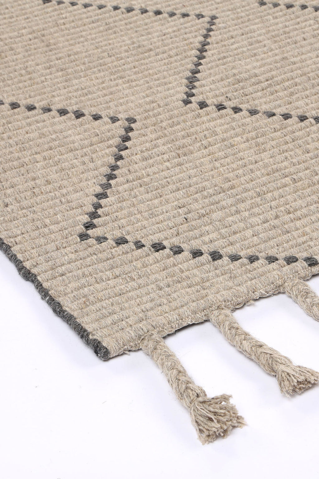 Goa Zig-Zag Wool Blend Ash Rug - D2ASH – view 6