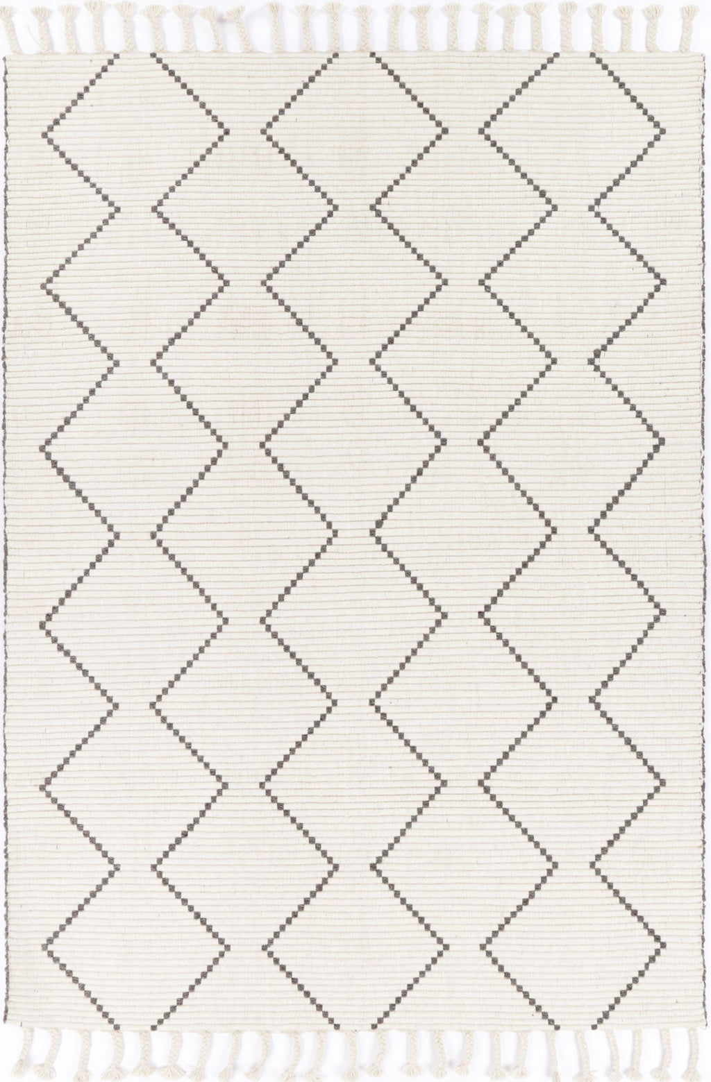 Goa Zig-Zag Wool Blend Cream Rug - D2CRE – view 2