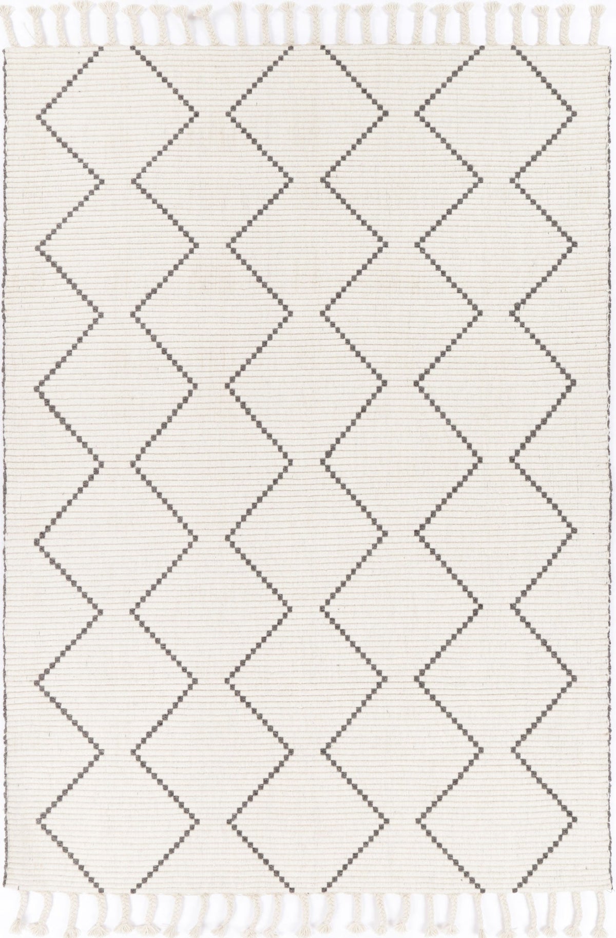 Goa Zig-Zag Wool Blend Cream Rug - D2CRE – view 2
