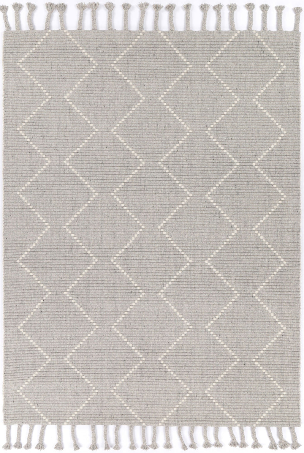 Goa Zig-Zag Wool Blend Grey Rug - D2GRE – view 2