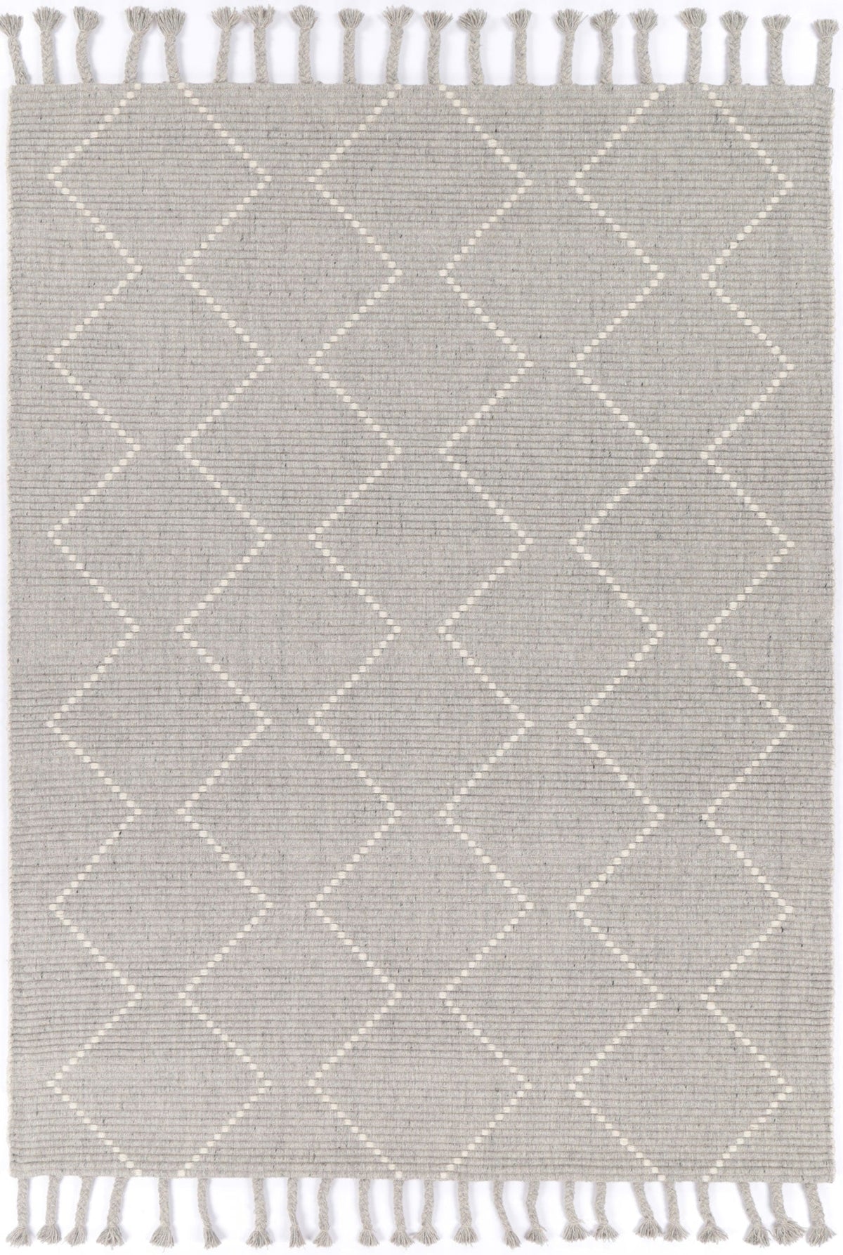 Goa Zig-Zag Wool Blend Grey Rug - D2GRE – view 2