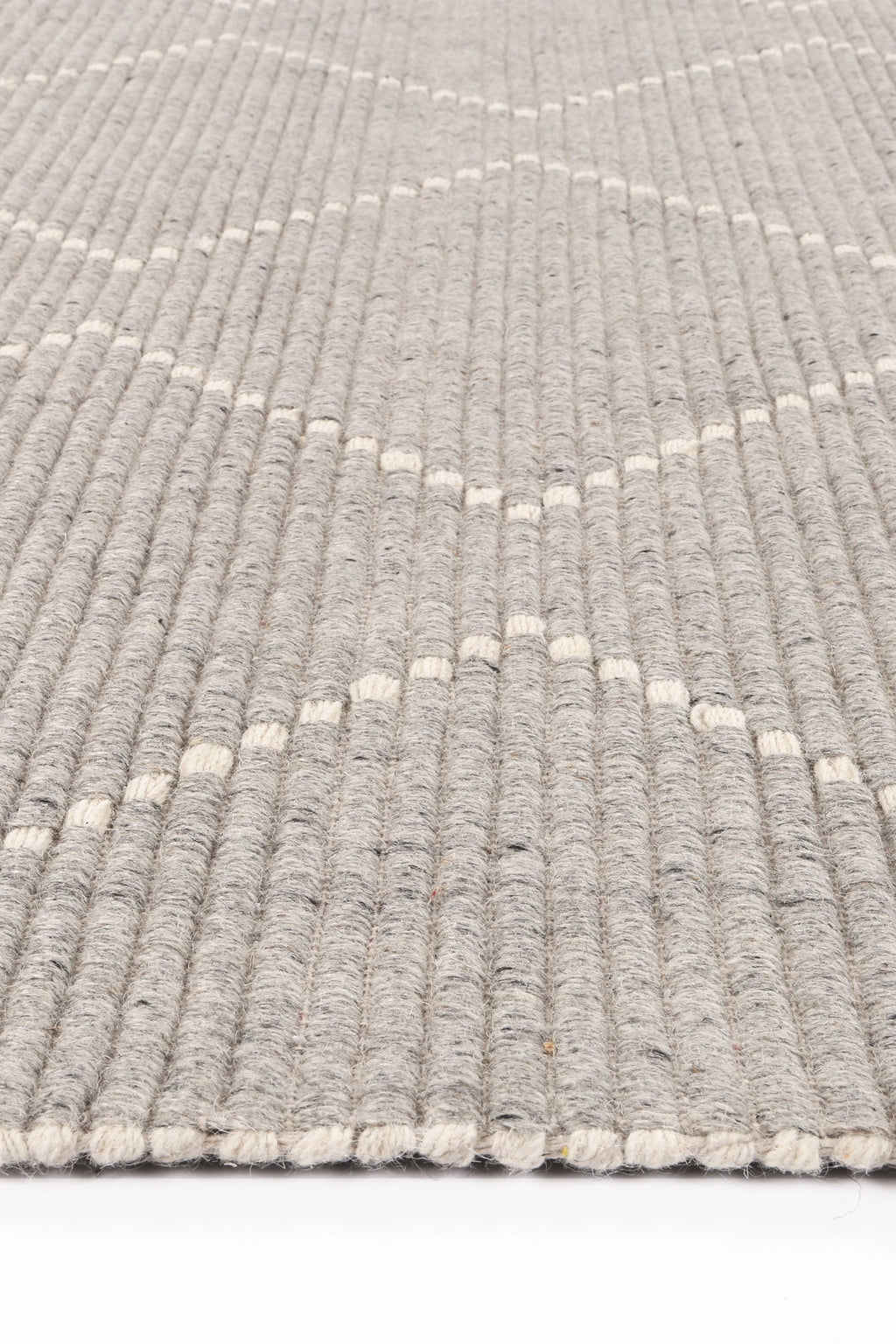 Goa Zig-Zag Wool Blend Grey Rug - D2GRE – view 3