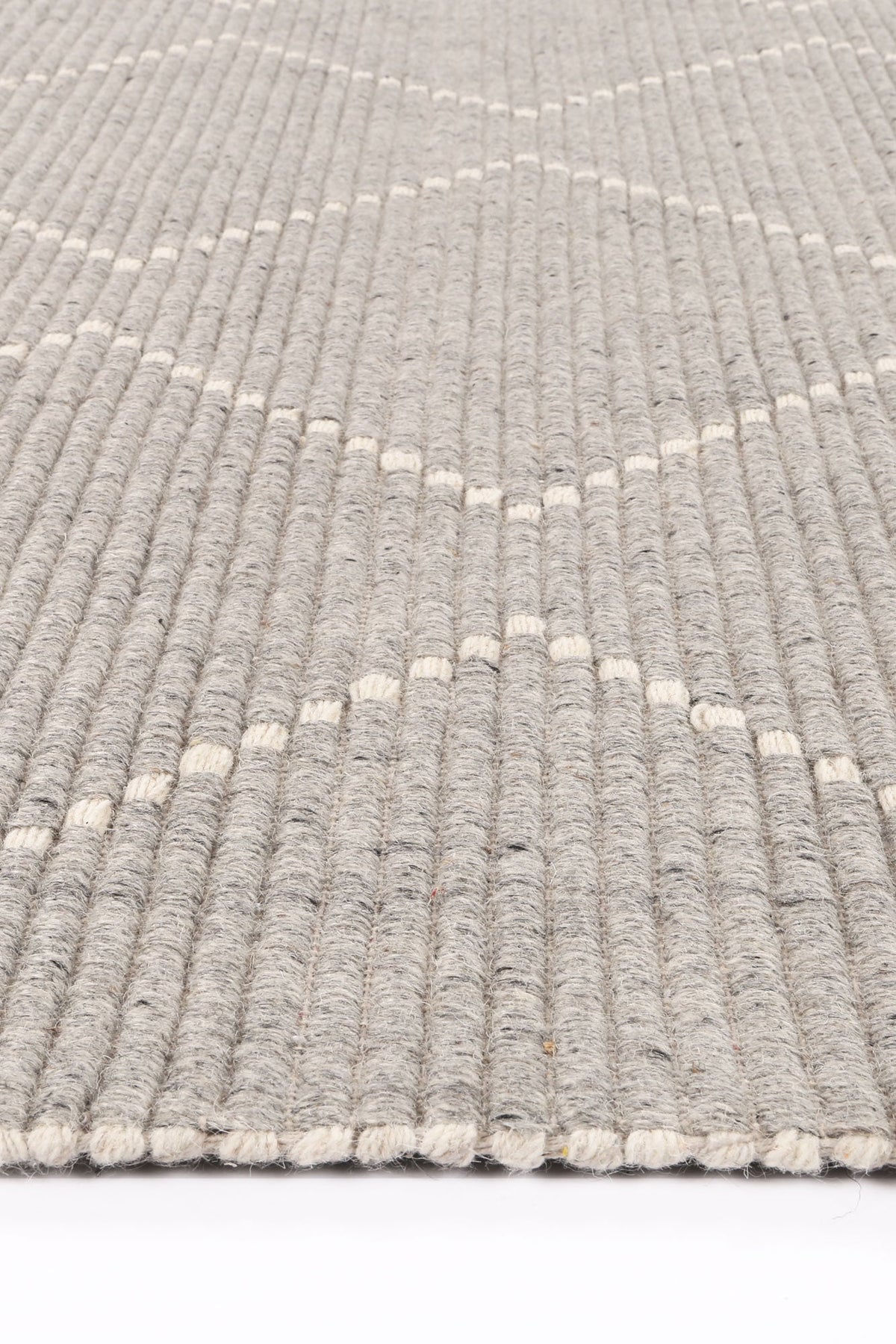 Goa Zig-Zag Wool Blend Grey Rug - D2GRE – view 3