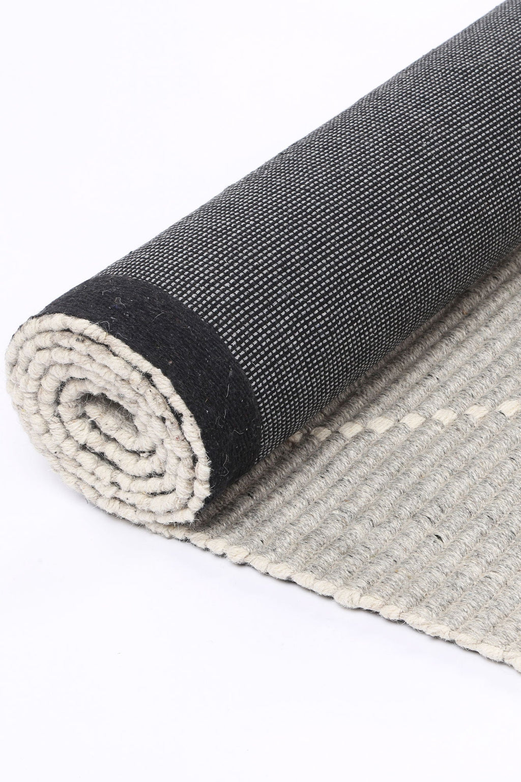 Goa Zig-Zag Wool Blend Grey Rug - D2GRE – view 5