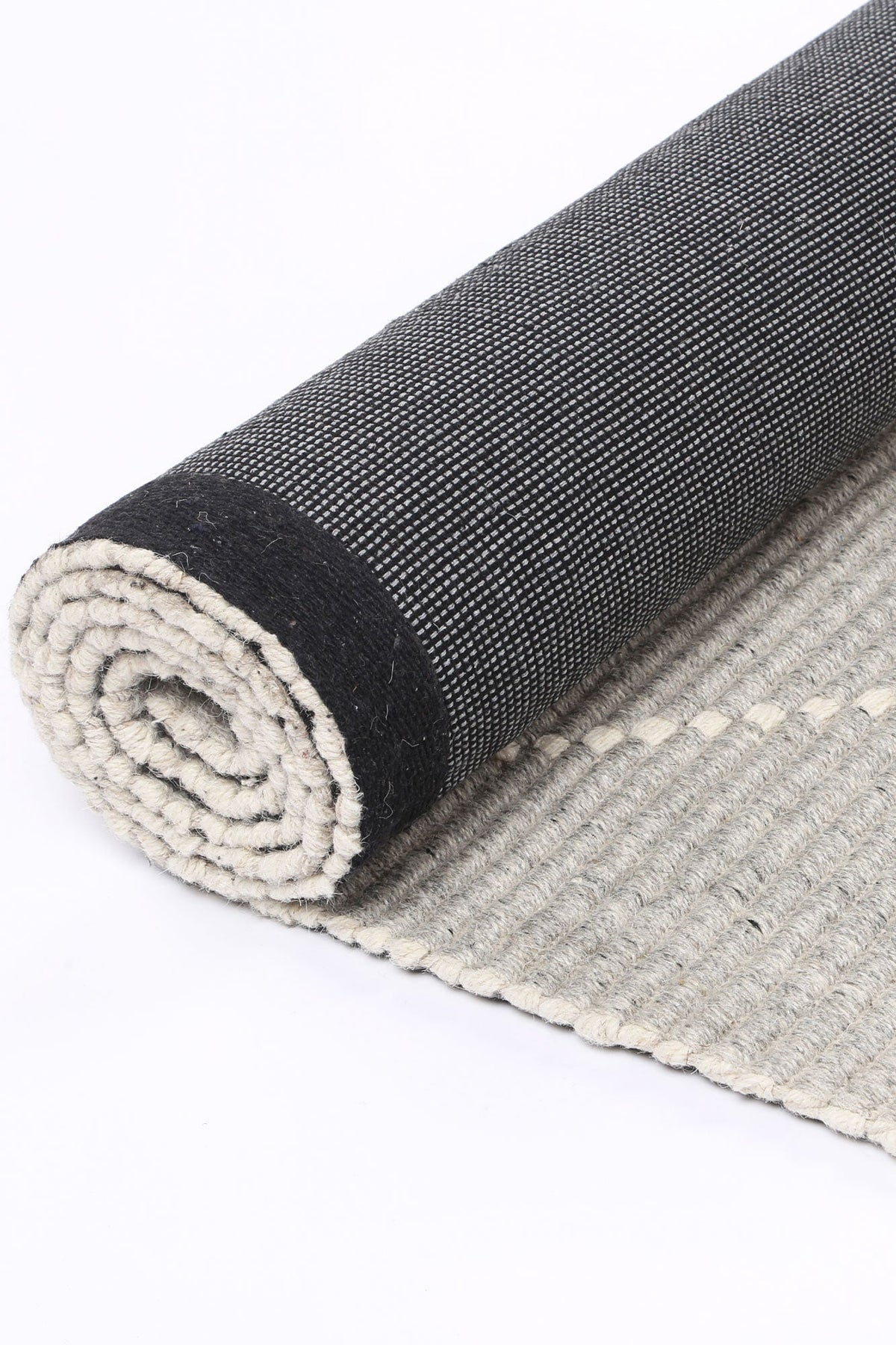 Goa Zig-Zag Wool Blend Grey Rug - D2GRE – view 5