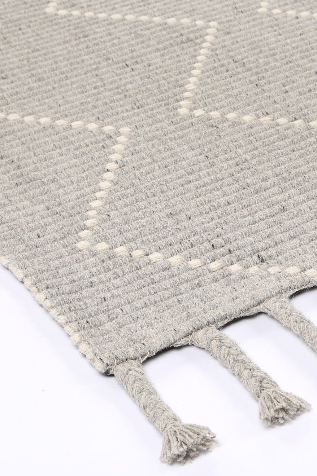 Goa Zig-Zag Wool Blend Grey Rug - D2GRE – view 6