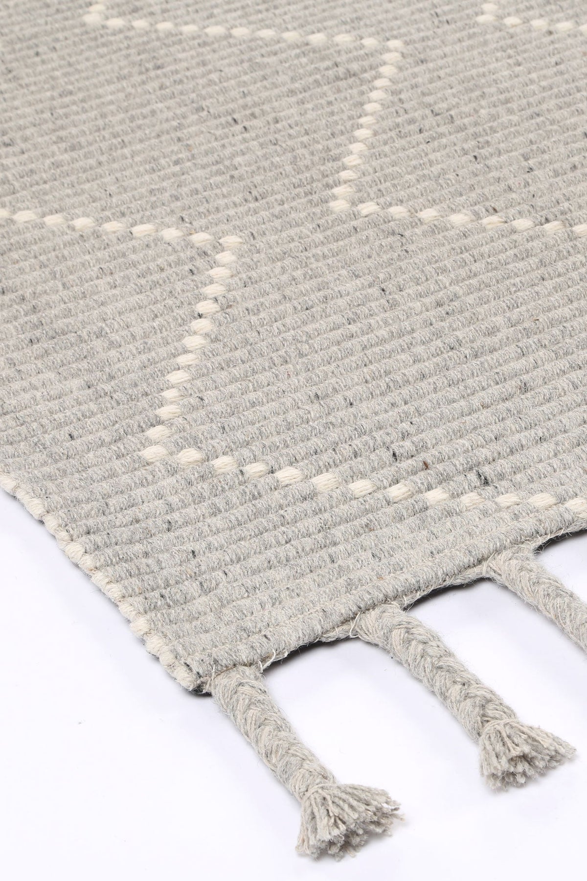 Goa Zig-Zag Wool Blend Grey Rug - D2GRE – view 6