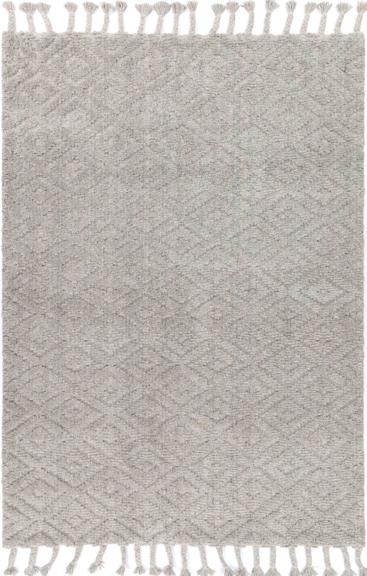 Goa Diamond Wool Blend Grey Rug - D4GRE – view 2