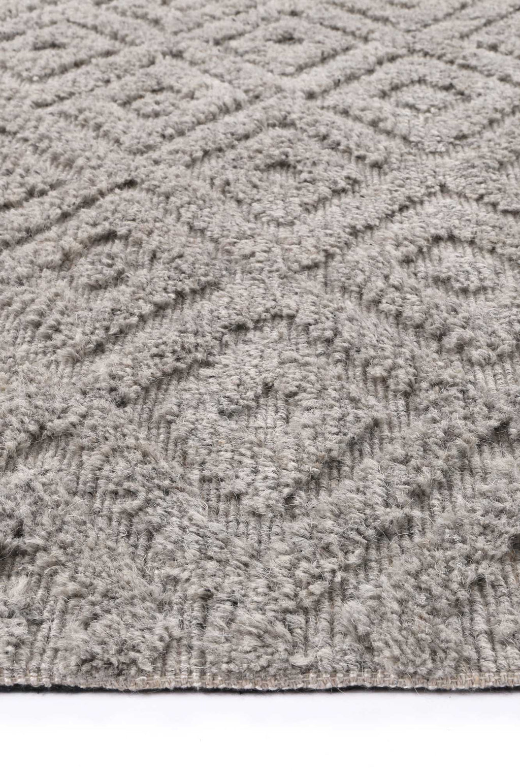 Goa Diamond Wool Blend Grey Rug - D4GRE – view 3