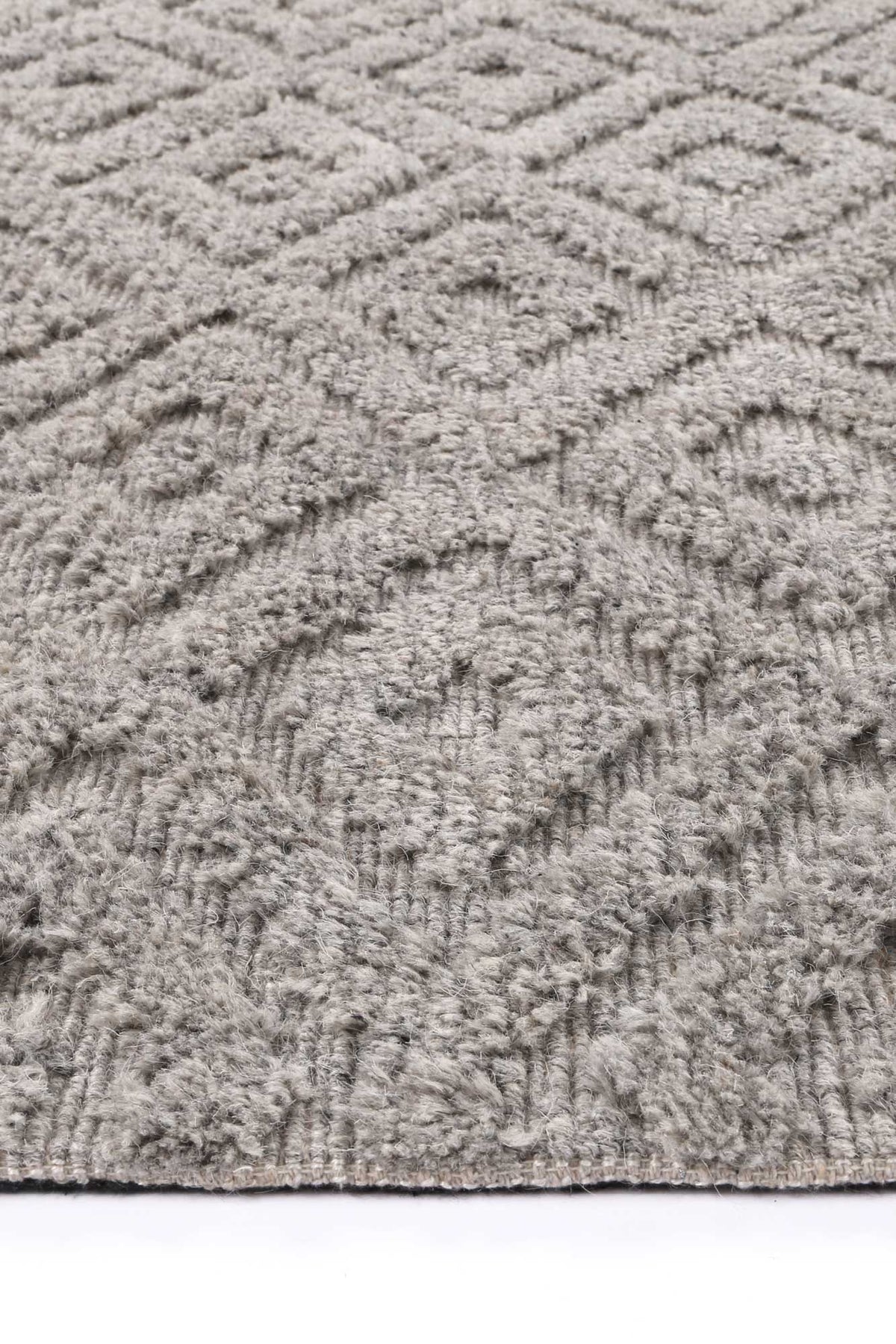 Goa Diamond Wool Blend Grey Rug - D4GRE – view 3